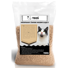 ŻWIREK DREWNIANY PELLET DLA KOTA KRÓLIKA ŚWINKI 15KG JASNY